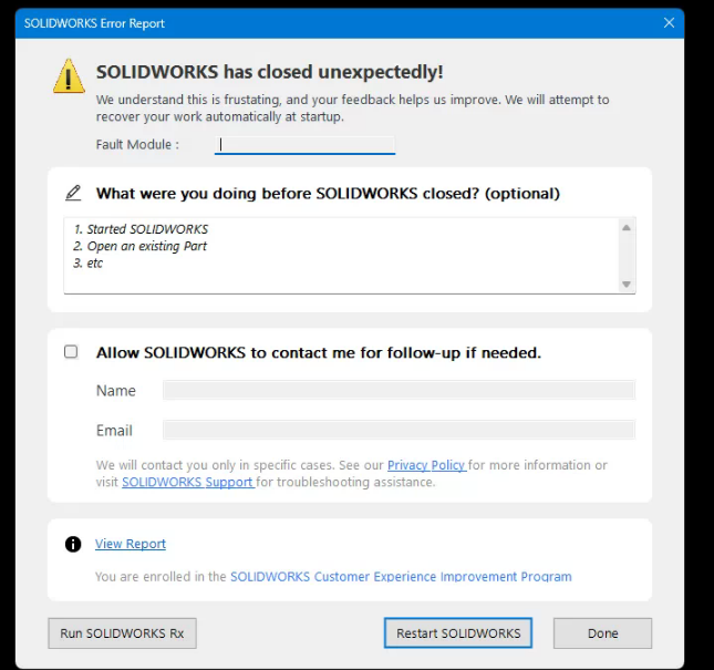 Technical Bulletin: Immediate crash on startup of SOLIDWORKS Design ...